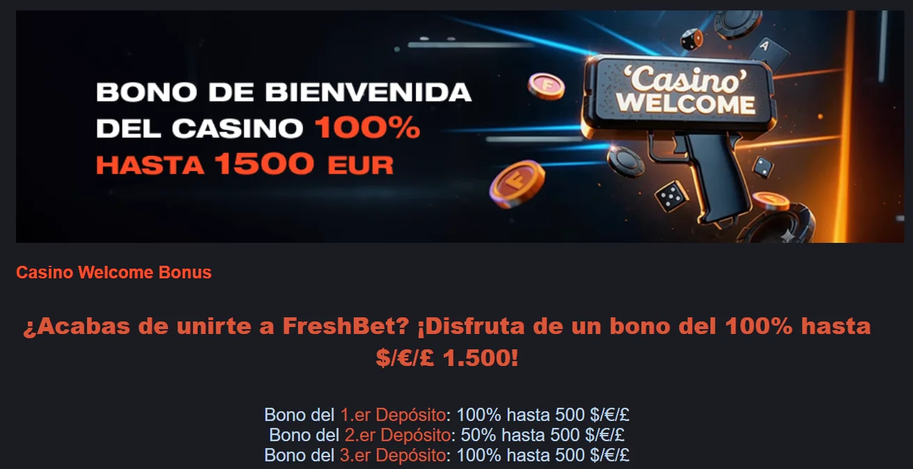 Freshbet Casino Bono de Bienvenida